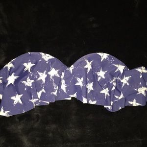 Strapless american flag bikini top